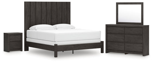 Fraluna King Panel Bed, Dresser, Mirror and Nightstand