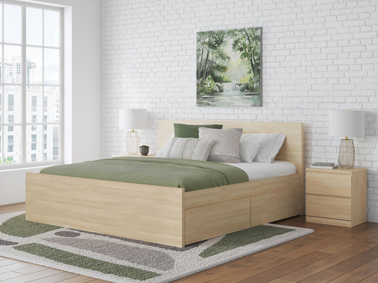 Onita King Panel Platform Bed with 2 Side Storage