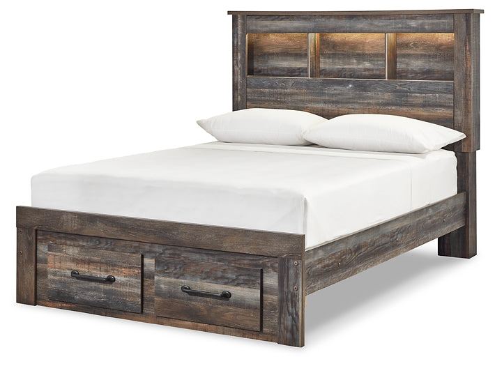 Drystan Full Bookcase Bed with 2 Storage Drawers, Dresser, Mirror, Chest and Nightstand