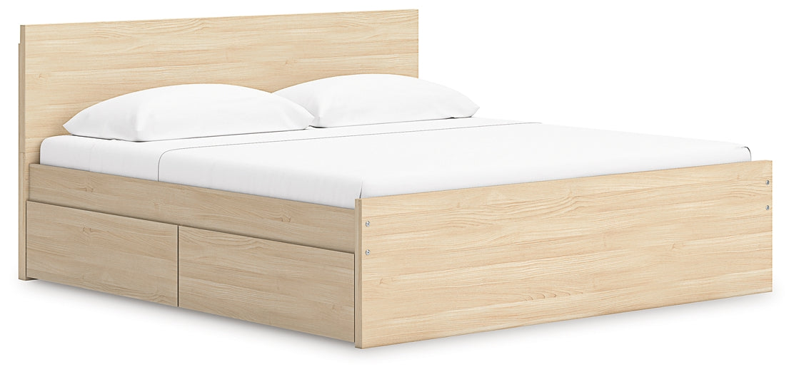 Onita King Panel Platform Bed with 1 Side Storage