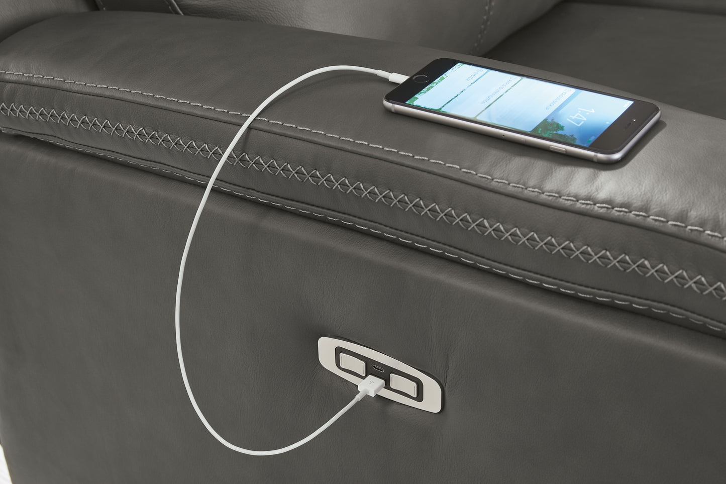 Bleckley PWR REC Sofa with ADJ Headrest