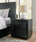 Londer California King Panel Bed with Mirrored Dresser and Nightstand