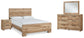 Hyanna King Panel Bed, Dresser, Mirror and Nightstand