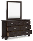 Covetown Queen Panel Bed, Dresser, Mirror, Chest and Nightstand