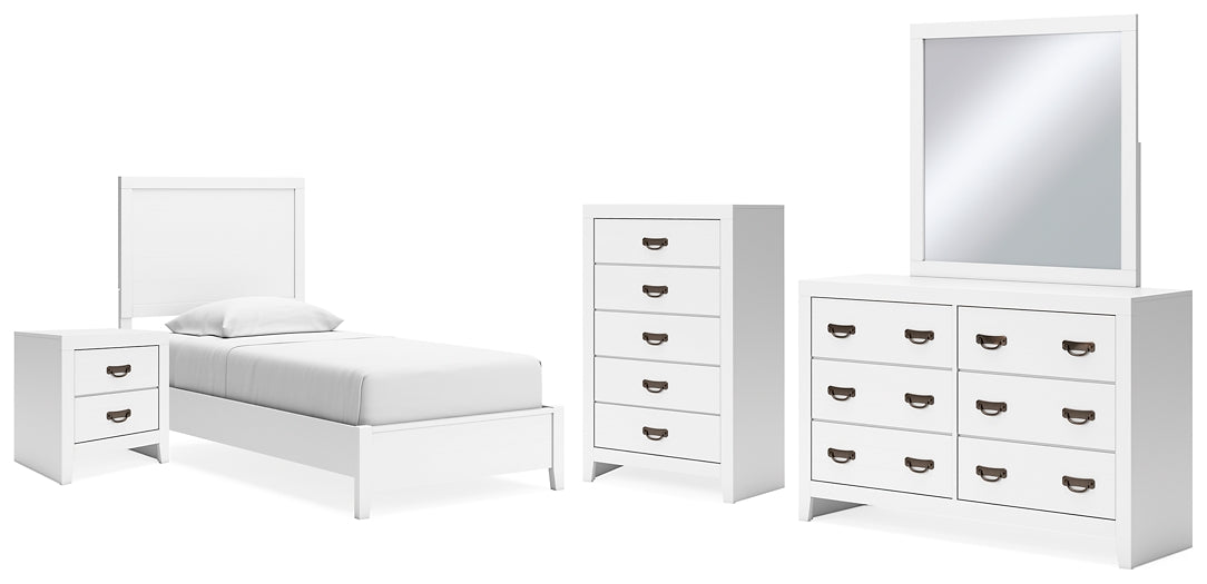 Binterglen Twin Panel Bed, Dresser, Mirror, Chest and Nightstand