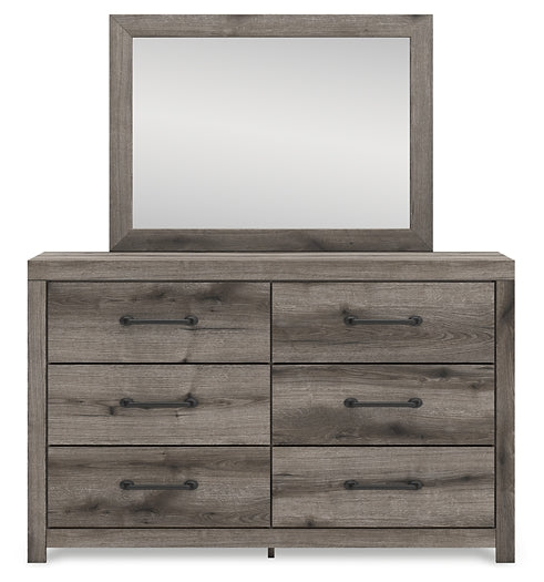 Graystorm Twin Panel Bed with Mirrored Dresser