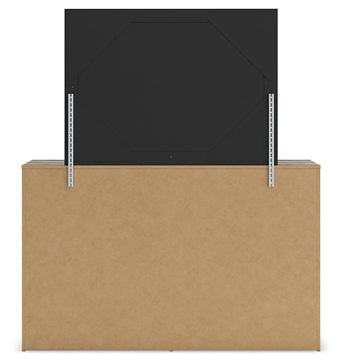 Graystorm Twin Panel Bed with Mirrored Dresser and Nightstand