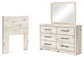 Lawroy Twin Panel Headboard with Mirrored Dresser