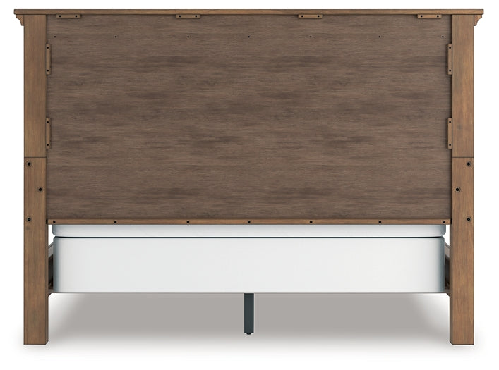 Feddinger California King Panel Bed with Mirrored Dresser and Nightstand