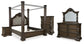 Maylee King Canopy Bed, Dresser, Mirror, Chest and Nightstand