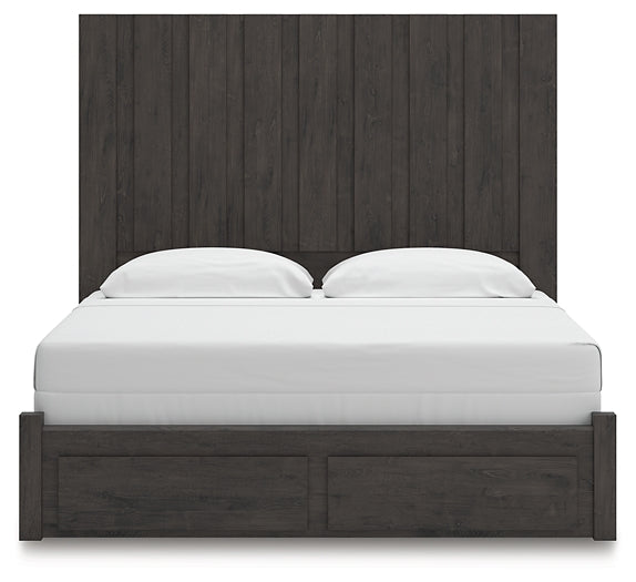 Fraluna King Panel Storage Bed, Dresser and Mirror