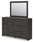 Hollivern King Panel Bed, Dresser, Mirror, Chest and Nightstand