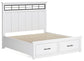 Ashbryn King Panel Storage Bed with Mirrored Dresser