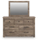Rusticott Queen Panel Bed with Mirrored Dresser