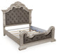 Bruchandi California King Upholstered Panel Bed with Mirrored Dresser