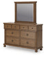 Rowlenstown King Poster Bed with Mirrored Dresser