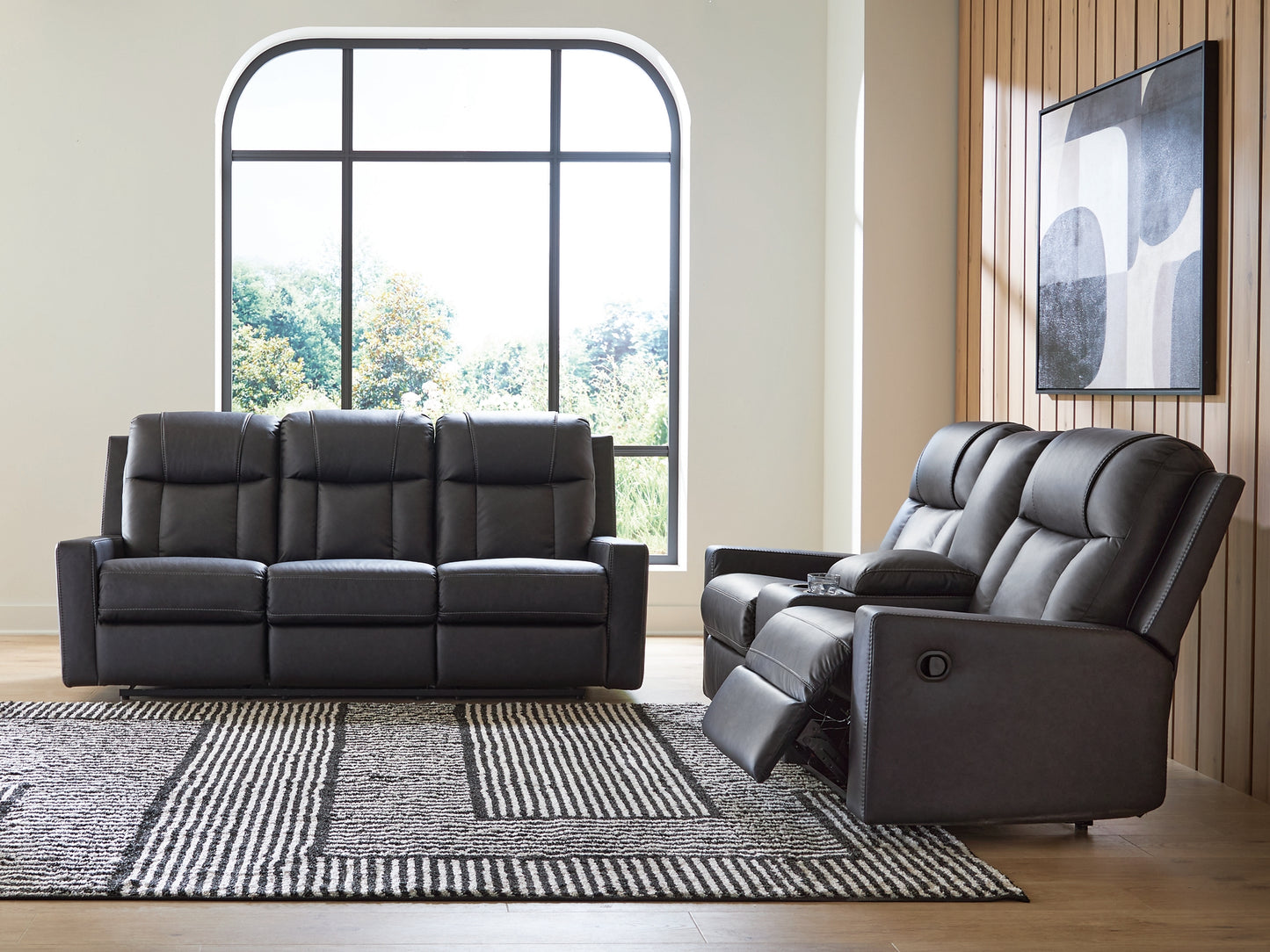 Mackmenville Reclining Sofa and Reclining Loveseat with Console