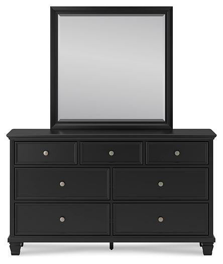 Lanolee Full Panel Storage Bed, Dresser, Mirror and Nightstand