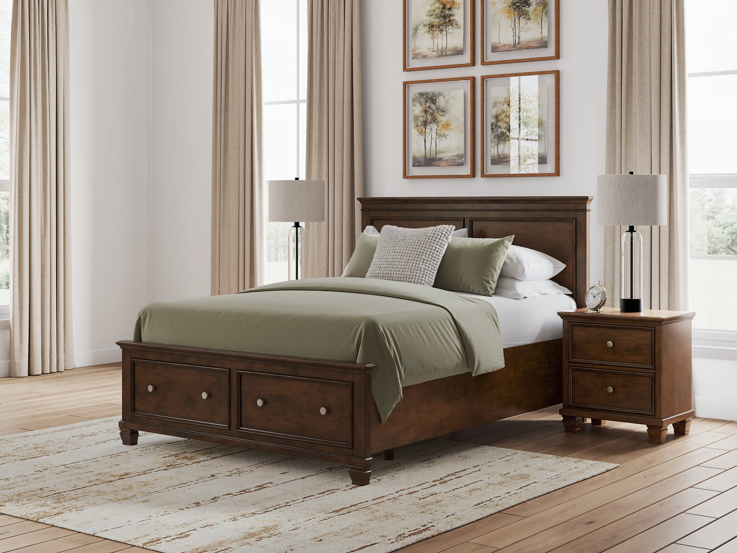 Danabrin Queen Panel Storage Bed, Dresser and Mirror