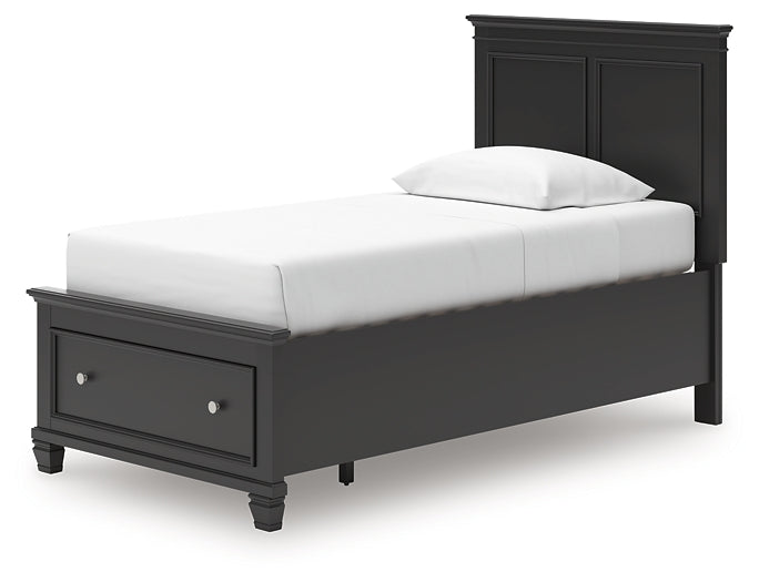 Lanolee Twin Panel Storage Bed, Dresser and Mirror