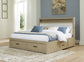 Calmoro King Bookcase Bed with Mirrored Dresser