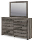 Graystorm Twin Panel Bed with Storage, Dresser and Mirror