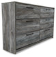 Baystorm Queen Panel Bed with 4 Storage Drawers with Dresser