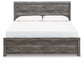 Bronyan King Panel Bed with Mirrored Dresser, Chest and Nightstand