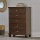 Danabrin California King Panel Bed with Mirrored Dresser, Chest and 2 Nightstands