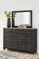 Nanforth Queen Panel Headboard with Mirrored Dresser and Nightstand
