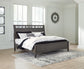 Montillan King Panel Bed with Mirrored Dresser and 2 Nightstands
